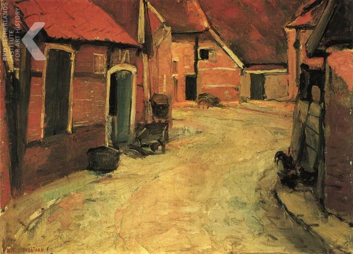 The Lappenbrink, veduta verso Nieuwstraat, schizzo a olio c. 1899